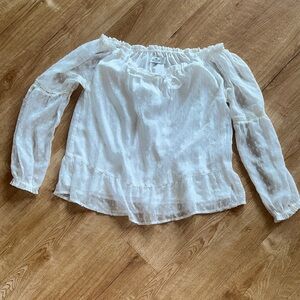HOLLISTER Boho Chic Bohemian White Off-Shoulder Women's Top sz M